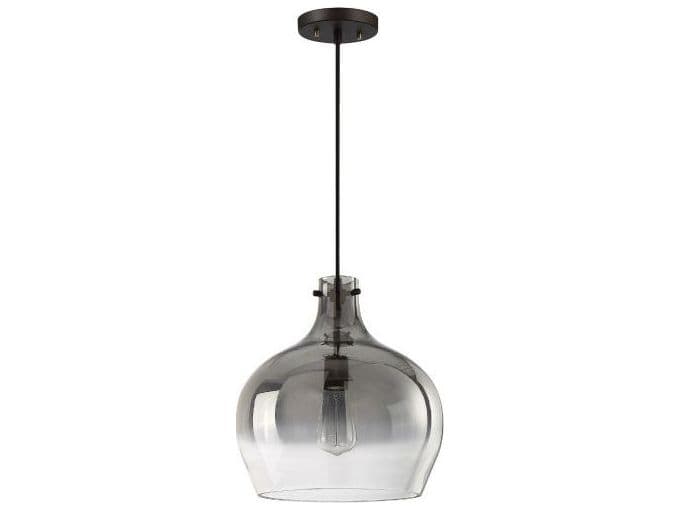 Savoy House Meridian 1-Light Oil Rubbed Bronze Glass Bell Pendant