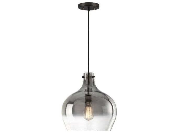 Savoy House Meridian 1-Light Oil Rubbed Bronze Glass Bell Pendant