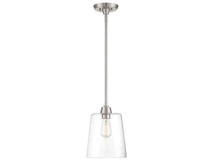 Savoy House Meridian 1-Light Brushed Nickel Glass Empire Mini Pendant