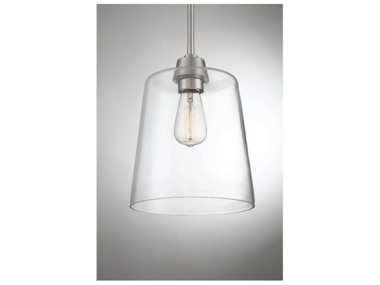 Savoy House Meridian 1-Light Brushed Nickel Glass Empire Mini Pendant