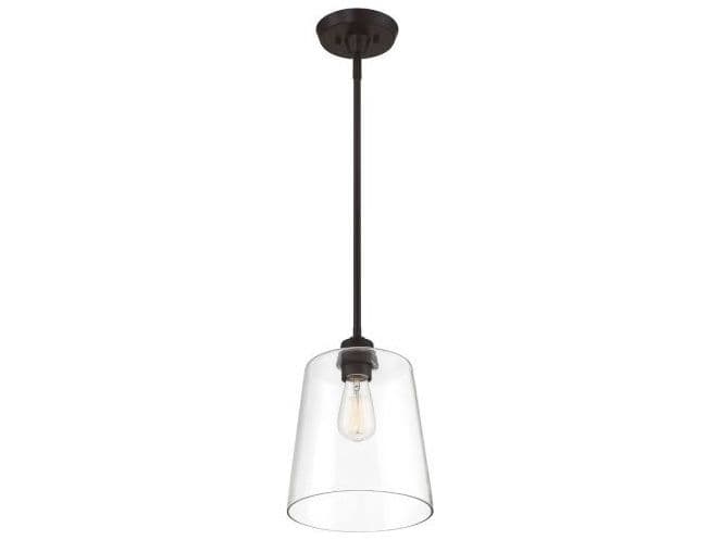 Savoy House Meridian 1-Light Oil Rubbed Bronze Glass Empire Mini Pendant