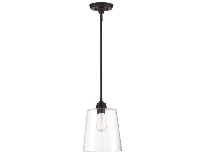 Savoy House Meridian 1-Light Oil Rubbed Bronze Glass Empire Mini Pendant