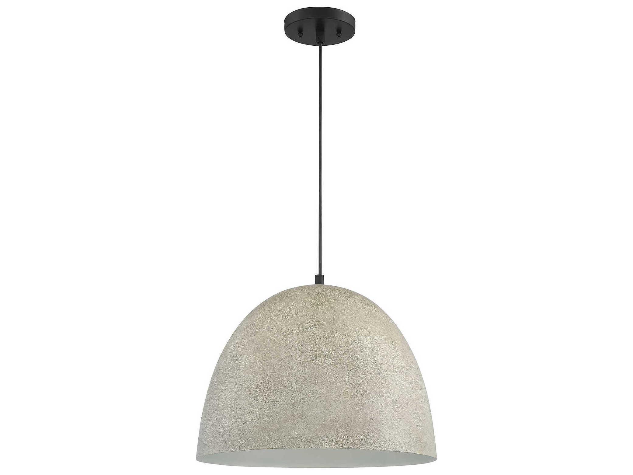 Savoy House Meridian 1-Light Concrete Matte Black Gray Dome Pendant