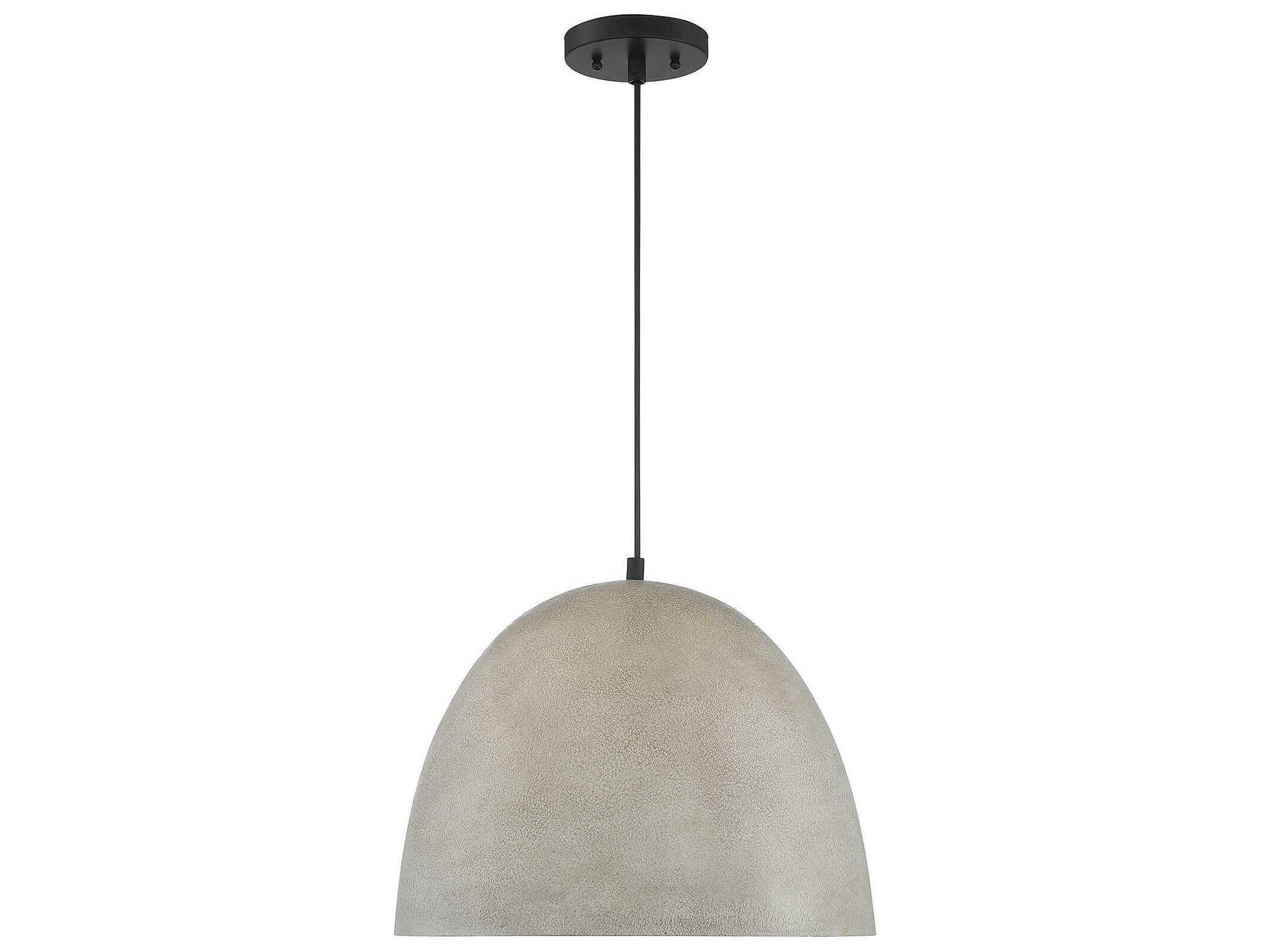 Savoy House Meridian 1-Light Concrete Matte Black Gray Dome Pendant