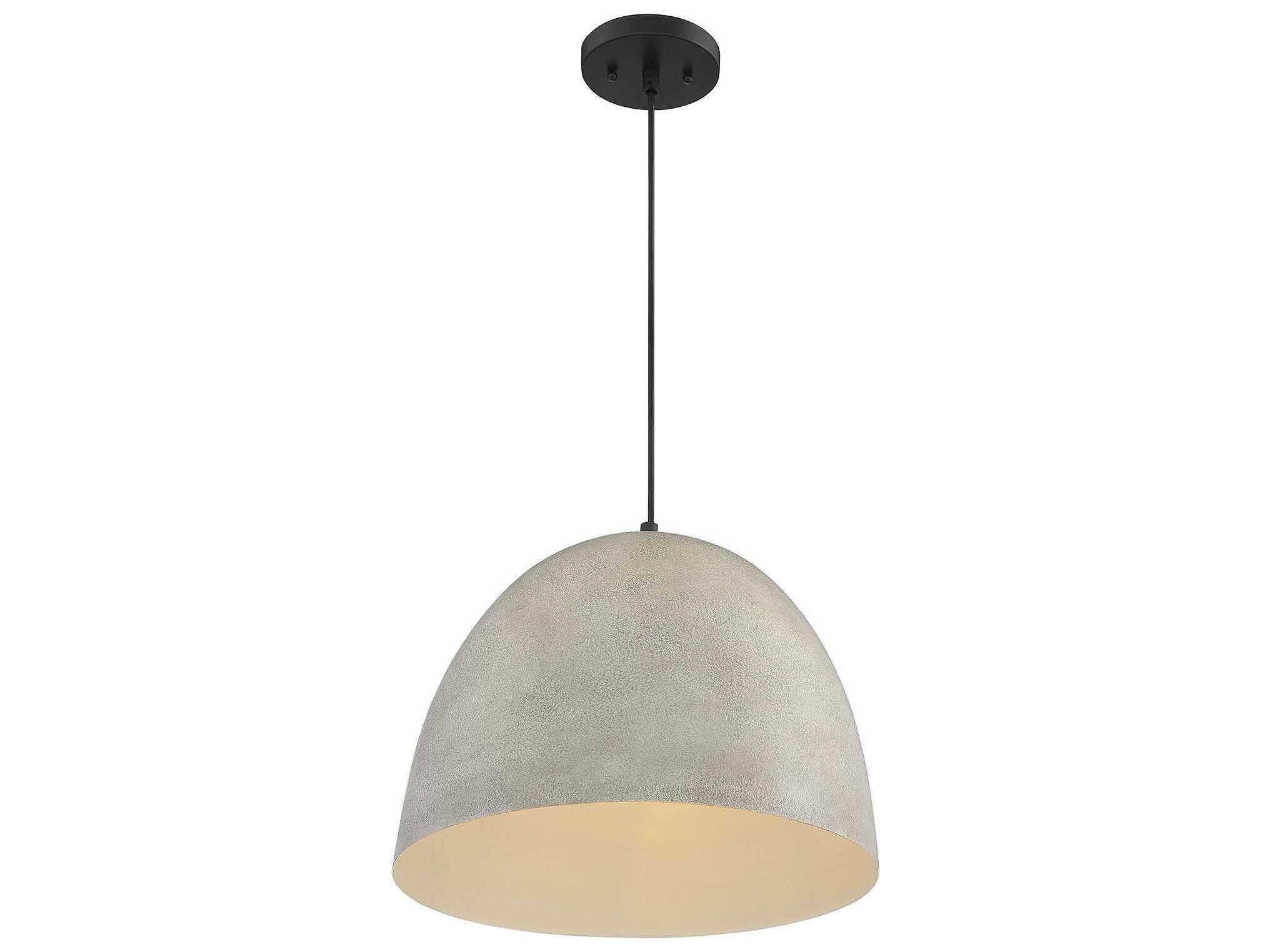 Savoy House Meridian 1-Light Concrete Matte Black Gray Dome Pendant