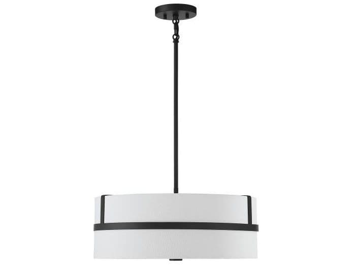 Savoy House Meridian 4-Light Matte Black Drum Pendant