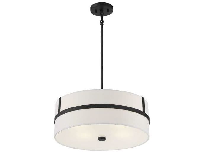 Savoy House Meridian 4-Light Matte Black Drum Pendant