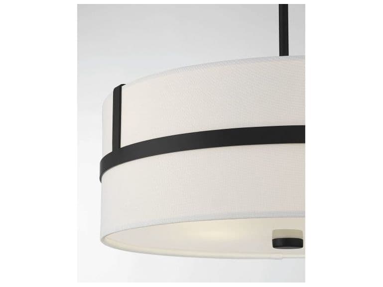 Savoy House Meridian 4-Light Matte Black Drum Pendant