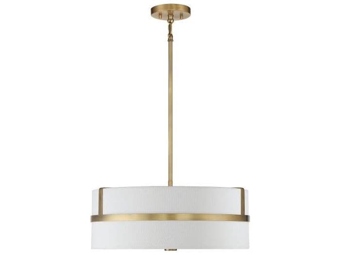 Savoy House Meridian 4-Light Natural Brass Drum Pendant