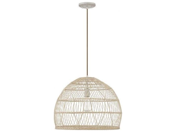 Savoy House Meridian 1-Light Natural Rattan Wood Dome Geometric Pendant