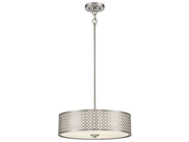 Savoy House Meridian 3-Light Brushed Nickel Drum Geometric Pendant