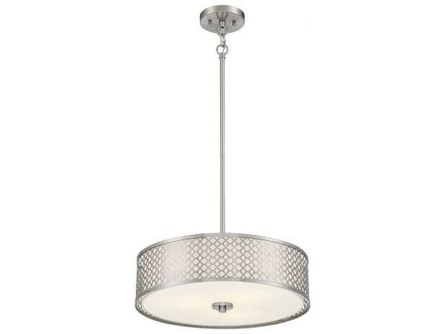 Savoy House Meridian 3-Light Brushed Nickel Drum Geometric Pendant
