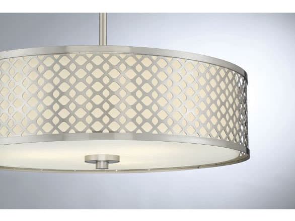 Savoy House Meridian 3-Light Brushed Nickel Drum Geometric Pendant