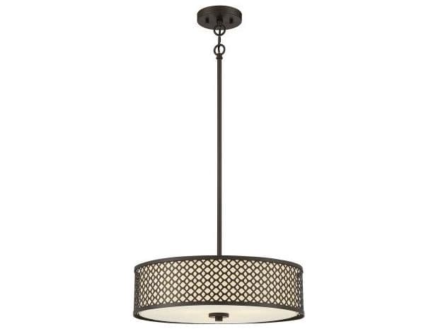 Savoy House Meridian 3-Light Oil Rubbed Bronze Drum Geometric Pendant