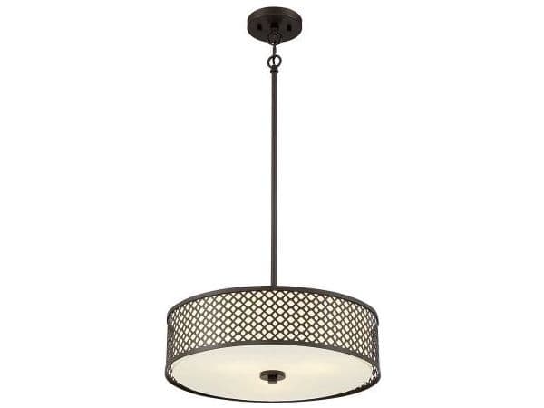 Savoy House Meridian 3-Light Oil Rubbed Bronze Drum Geometric Pendant