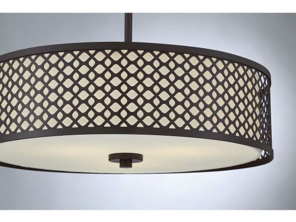 Savoy House Meridian 3-Light Oil Rubbed Bronze Drum Geometric Pendant