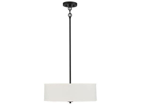 Savoy House Meridian 3-Light Matte Black Drum Geometric Pendant