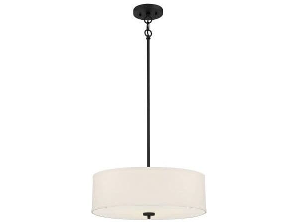 Savoy House Meridian 3-Light Matte Black Drum Geometric Pendant
