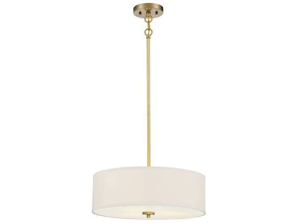 Savoy House Meridian 3-Light Warm Brass Drum Geometric Pendant