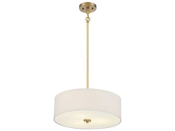 Savoy House Meridian 3-Light Warm Brass Drum Geometric Pendant
