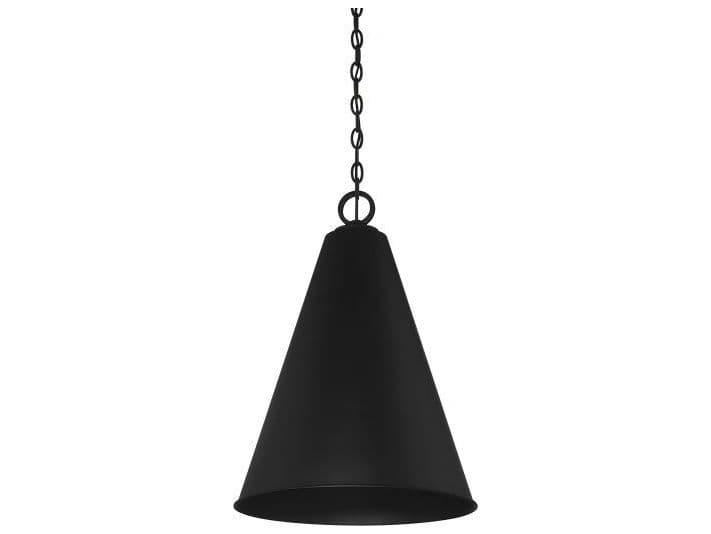 Savoy House Meridian 1-Light Matte Black Geometric Pendant