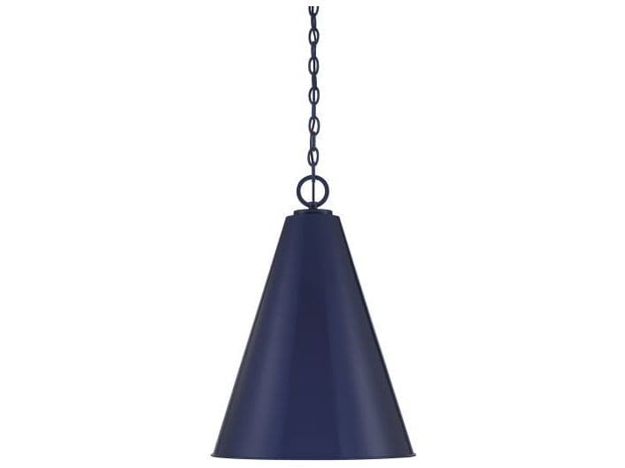 Savoy House Meridian 1-Light Navy Blue Geometric Pendant