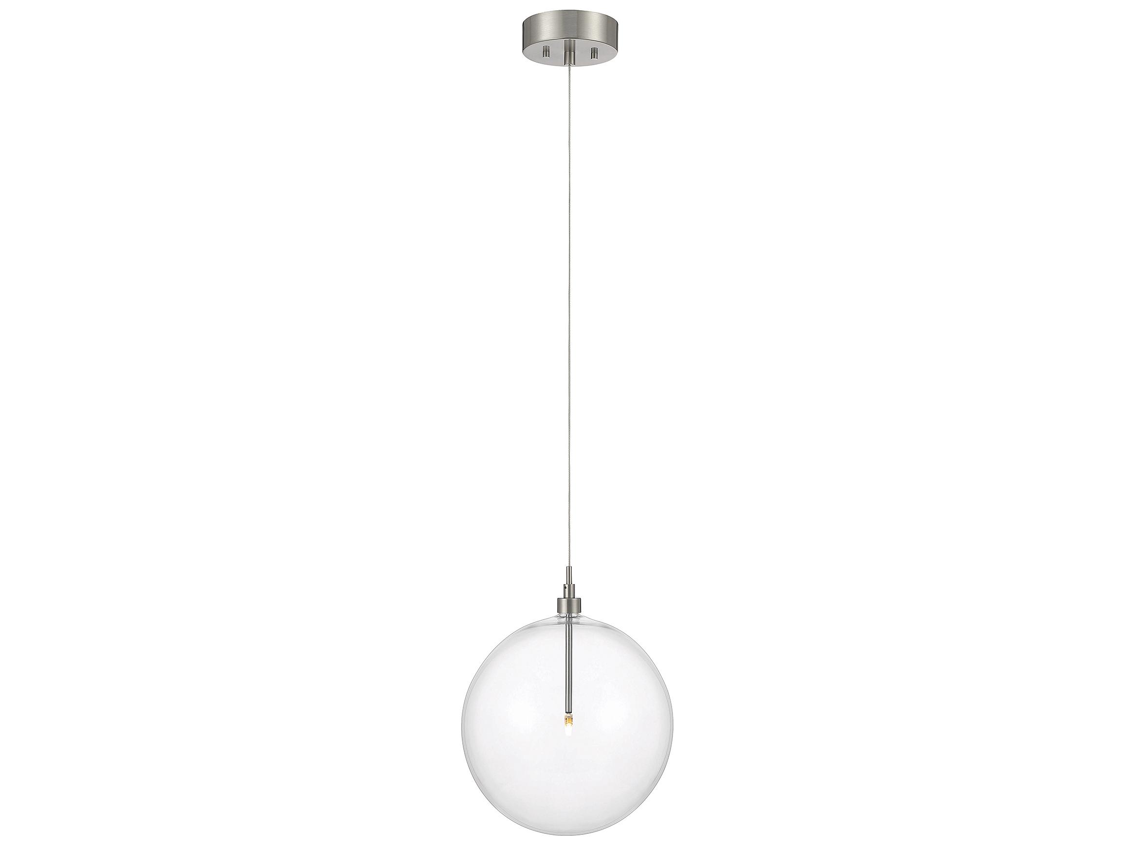 Savoy House Meridian 1-Light Brushed Nickel Glass LED Globe Pendant