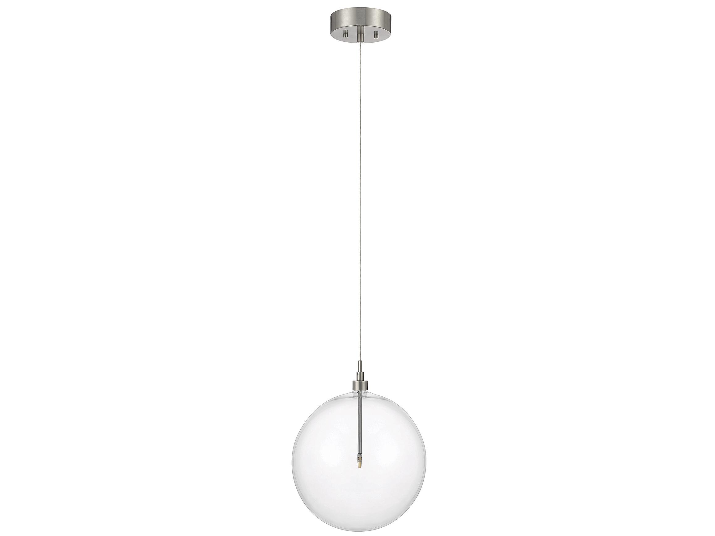 Savoy House Meridian 1-Light Brushed Nickel Glass LED Globe Pendant