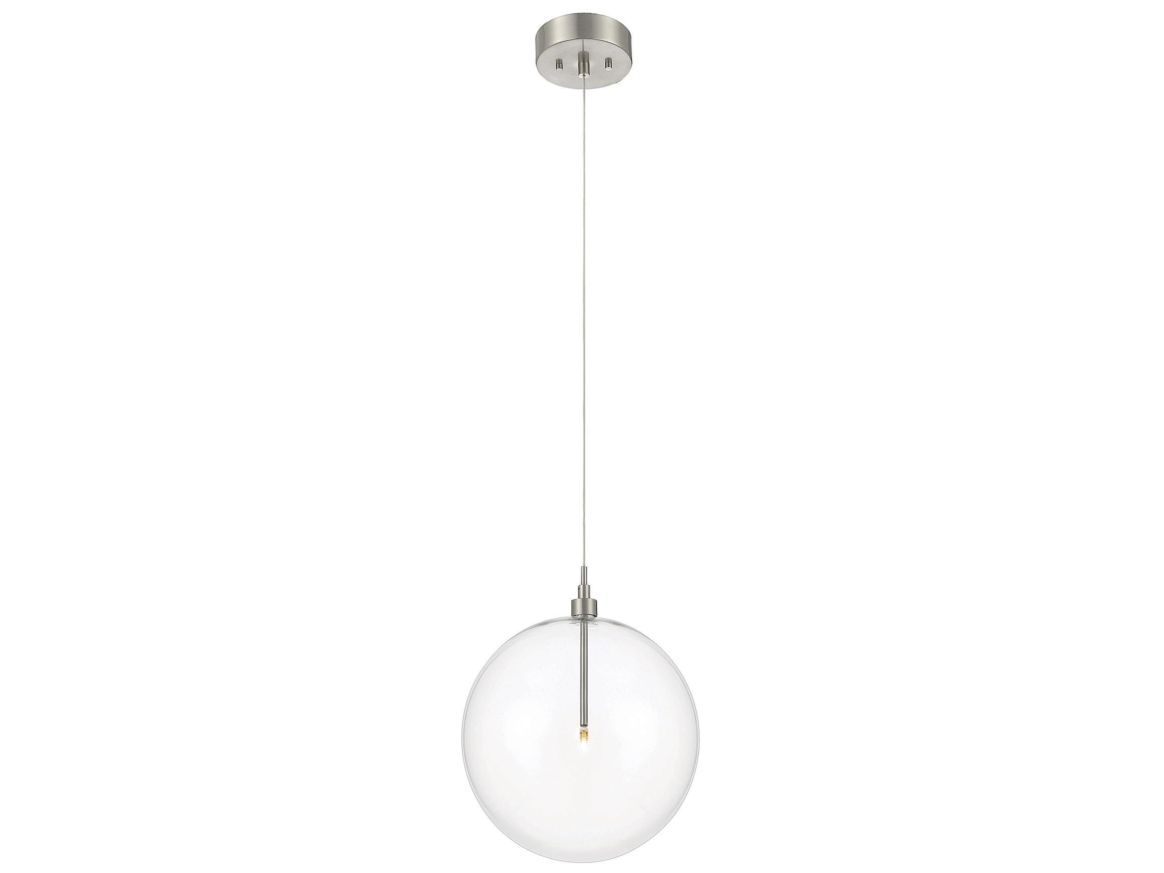 Savoy House Meridian 1-Light Brushed Nickel Glass LED Globe Pendant