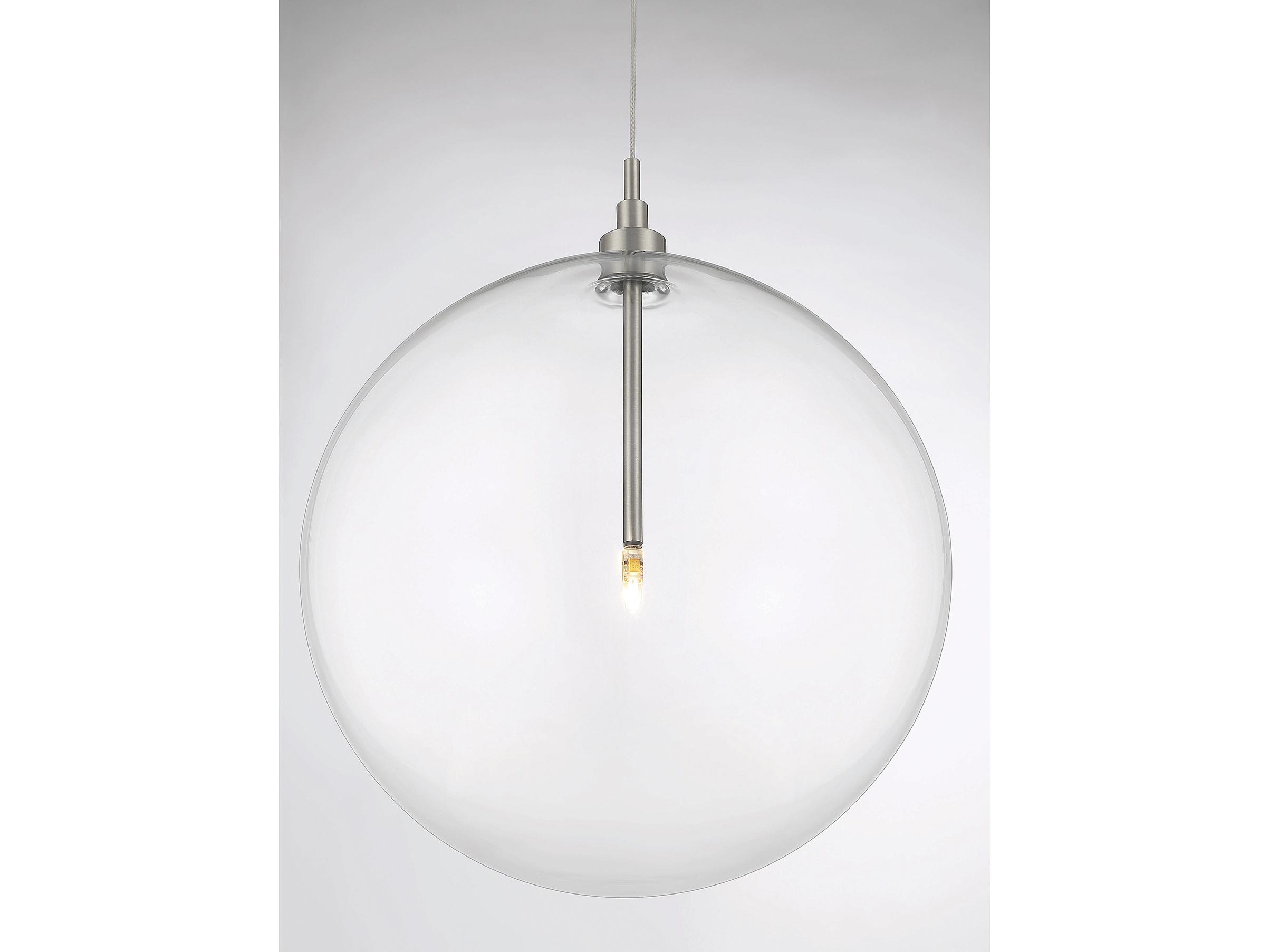 Savoy House Meridian 1-Light Brushed Nickel Glass LED Globe Pendant