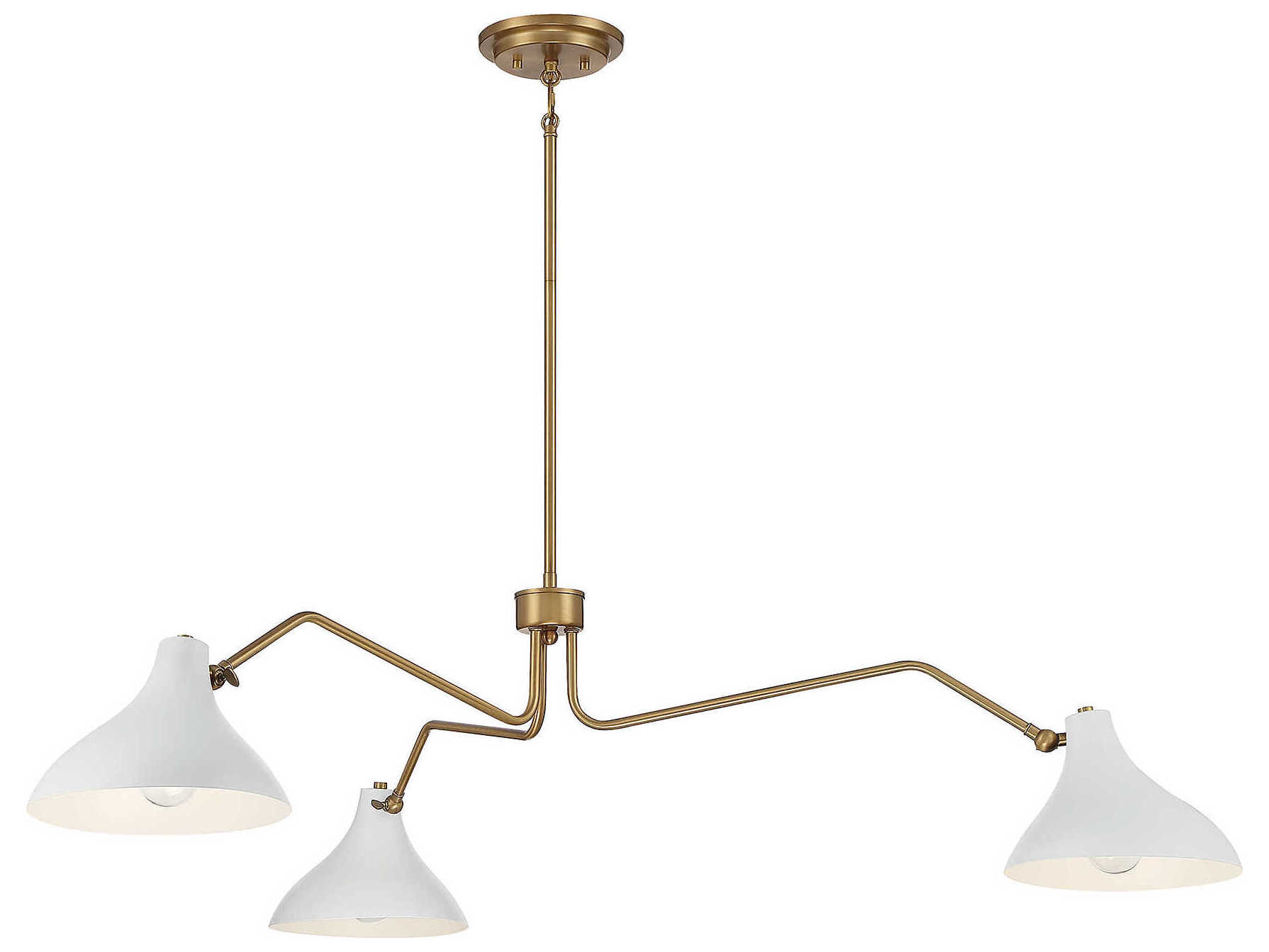 Savoy House Meridian 3-Light White Natural Brass Chandelier