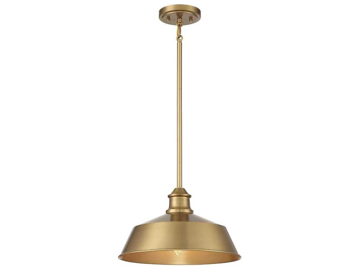 Savoy House Meridian 1-Light Natural Brass Bowl Pendant