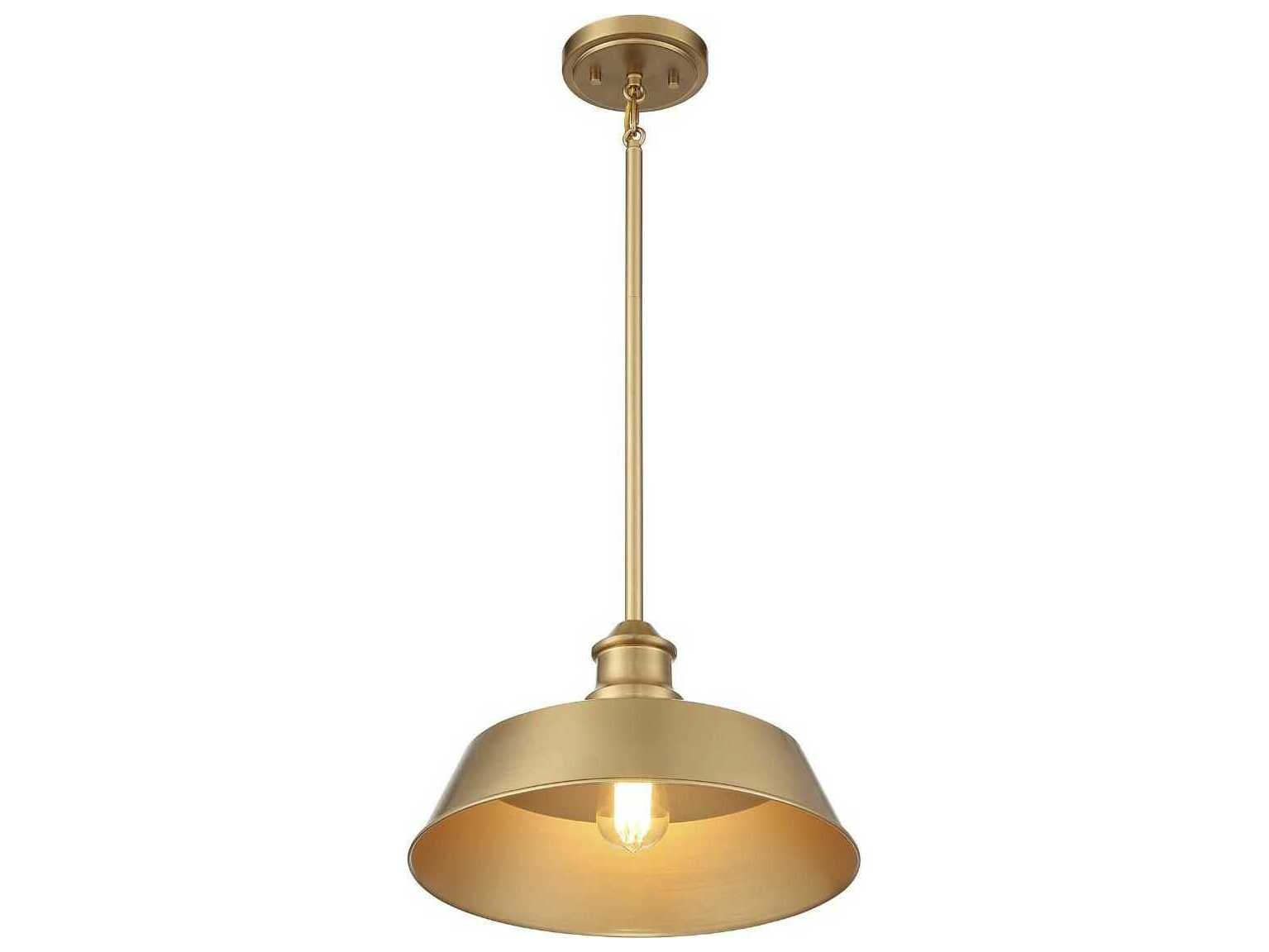 Savoy House Meridian 1-Light Natural Brass Bowl Pendant