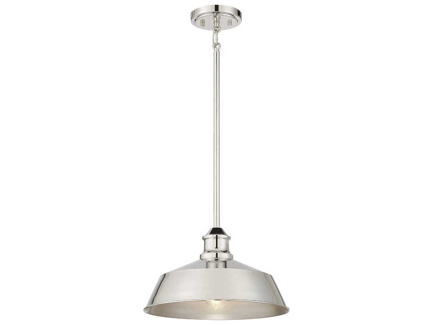 Savoy House Meridian 1-Light Polished Nickel Bowl Pendant
