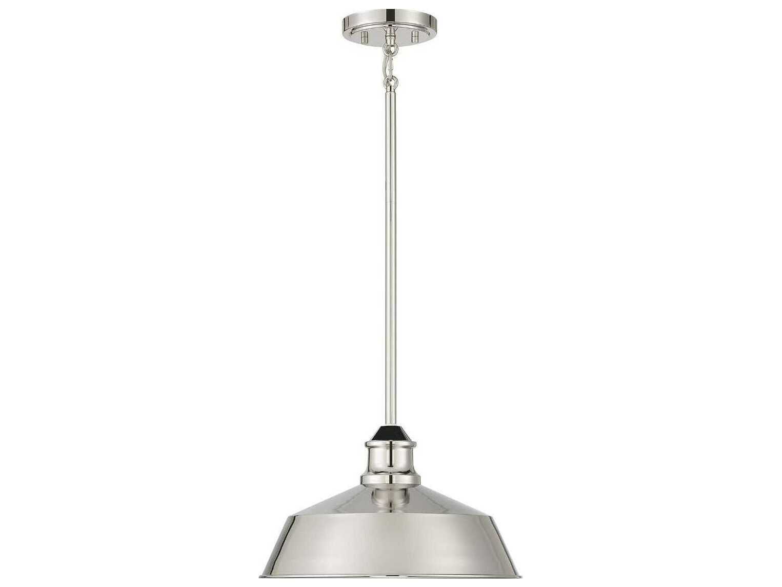 Savoy House Meridian 1-Light Polished Nickel Bowl Pendant