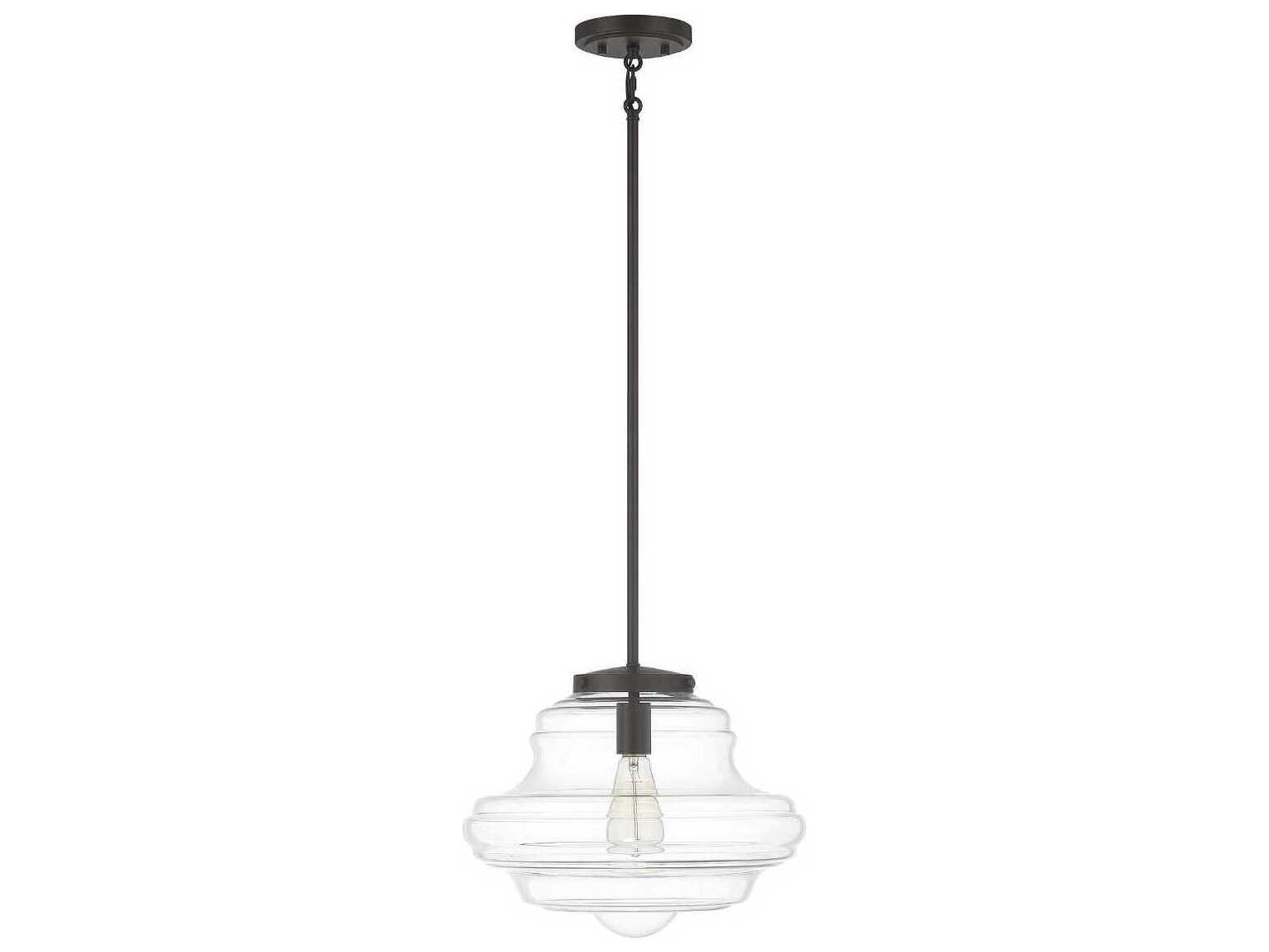 Savoy House Meridian 1-Light Oil Rubbed Bronze Glass Pendant