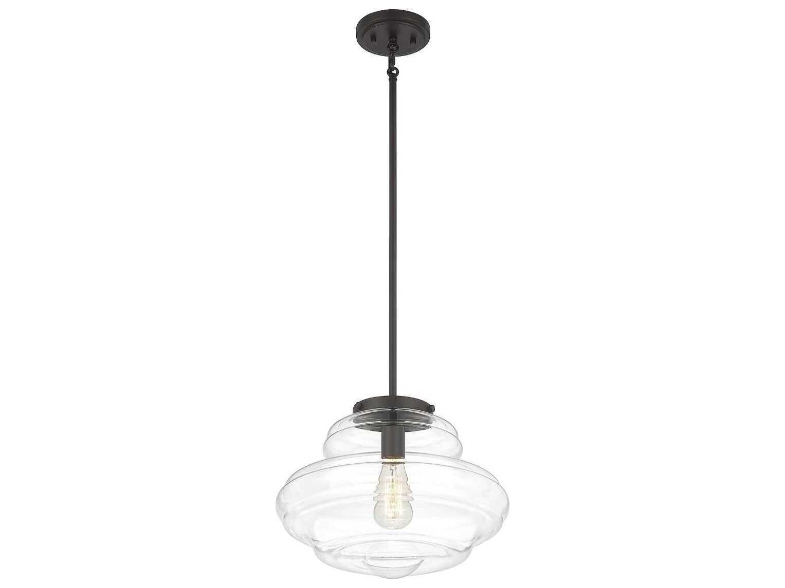 Savoy House Meridian 1-Light Oil Rubbed Bronze Glass Pendant