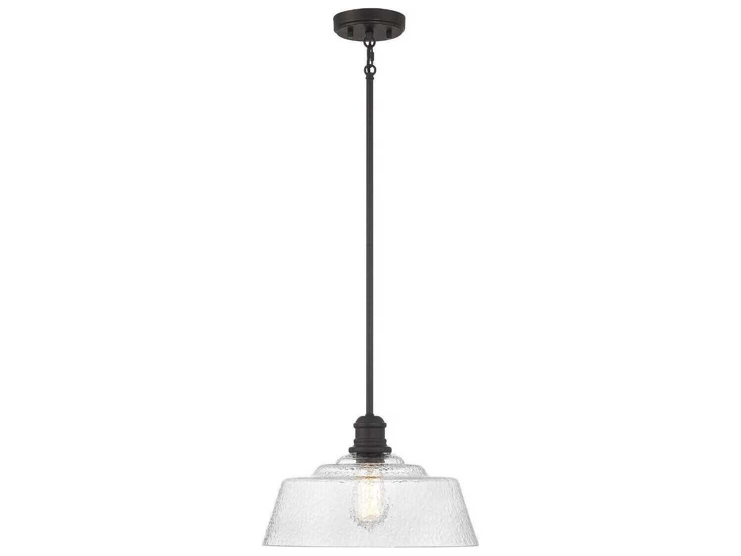 Savoy House Meridian 1-Light Oil Rubbed Bronze Glass Bowl Pendant
