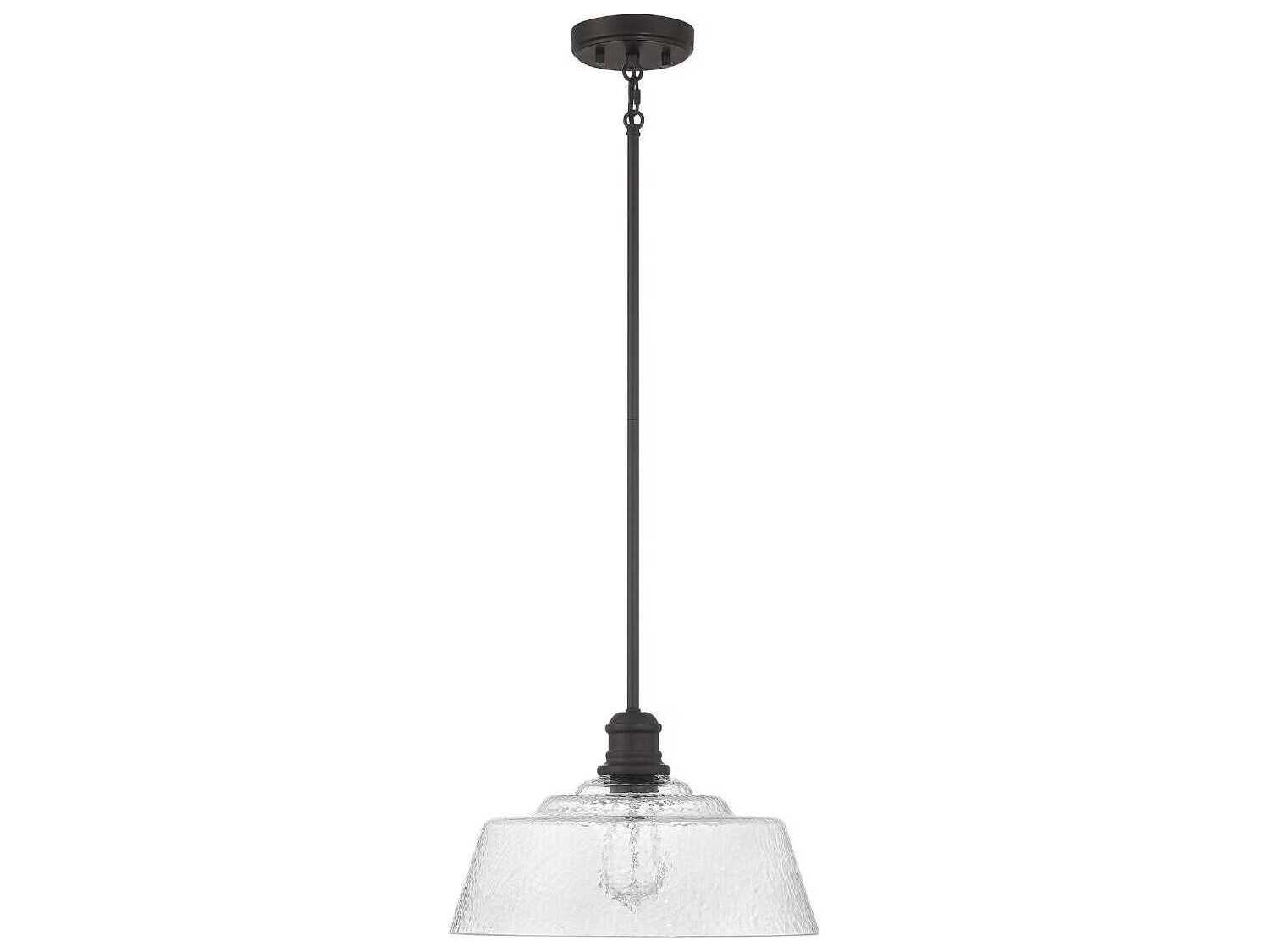Savoy House Meridian 1-Light Oil Rubbed Bronze Glass Bowl Pendant