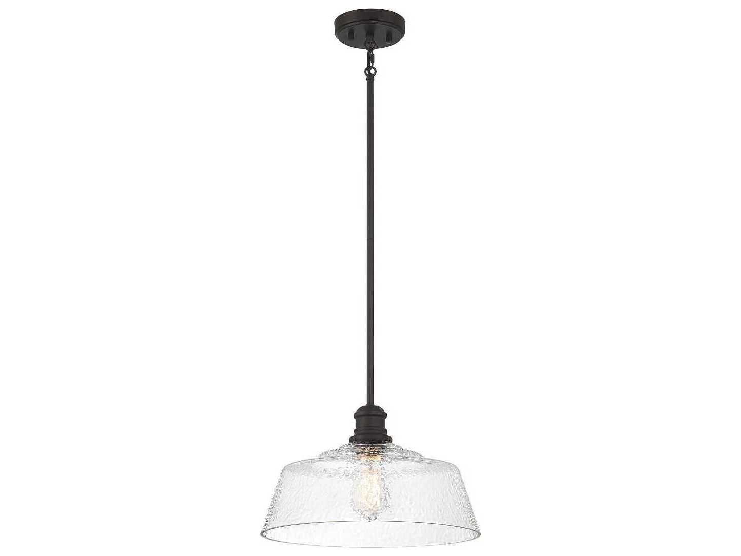 Savoy House Meridian 1-Light Oil Rubbed Bronze Glass Bowl Pendant