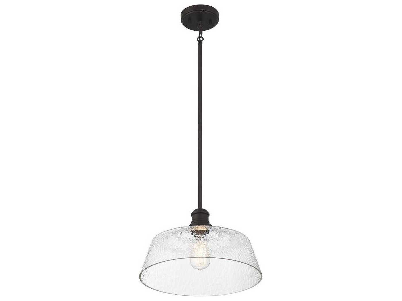 Savoy House Meridian 1-Light Oil Rubbed Bronze Glass Bowl Pendant