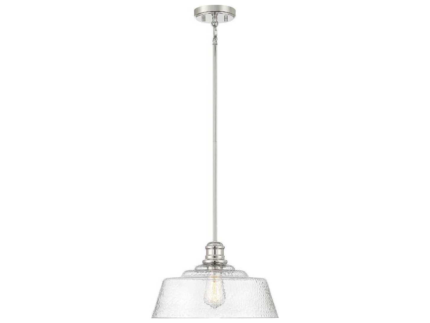 Savoy House Meridian 1-Light Polished Nickel Glass Bowl Pendant