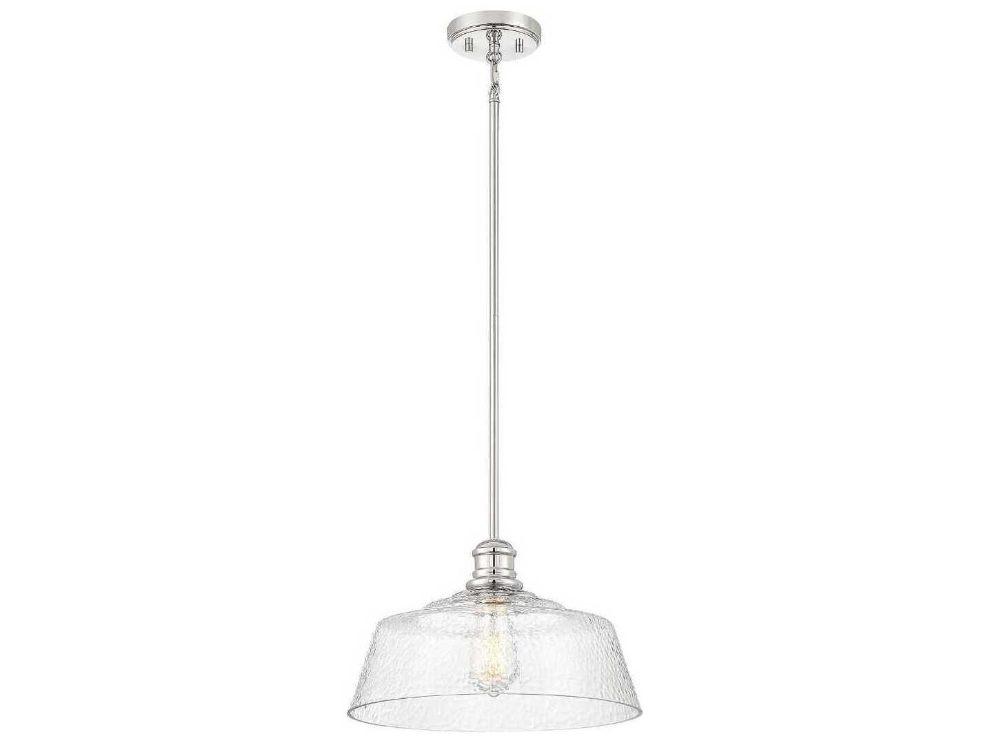 Savoy House Meridian 1-Light Polished Nickel Glass Bowl Pendant