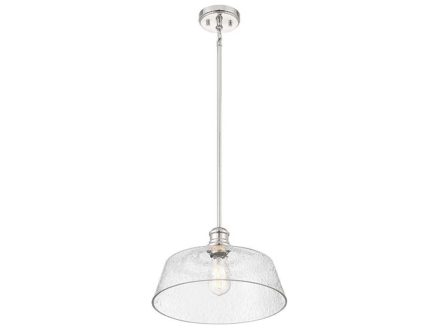 Savoy House Meridian 1-Light Polished Nickel Glass Bowl Pendant