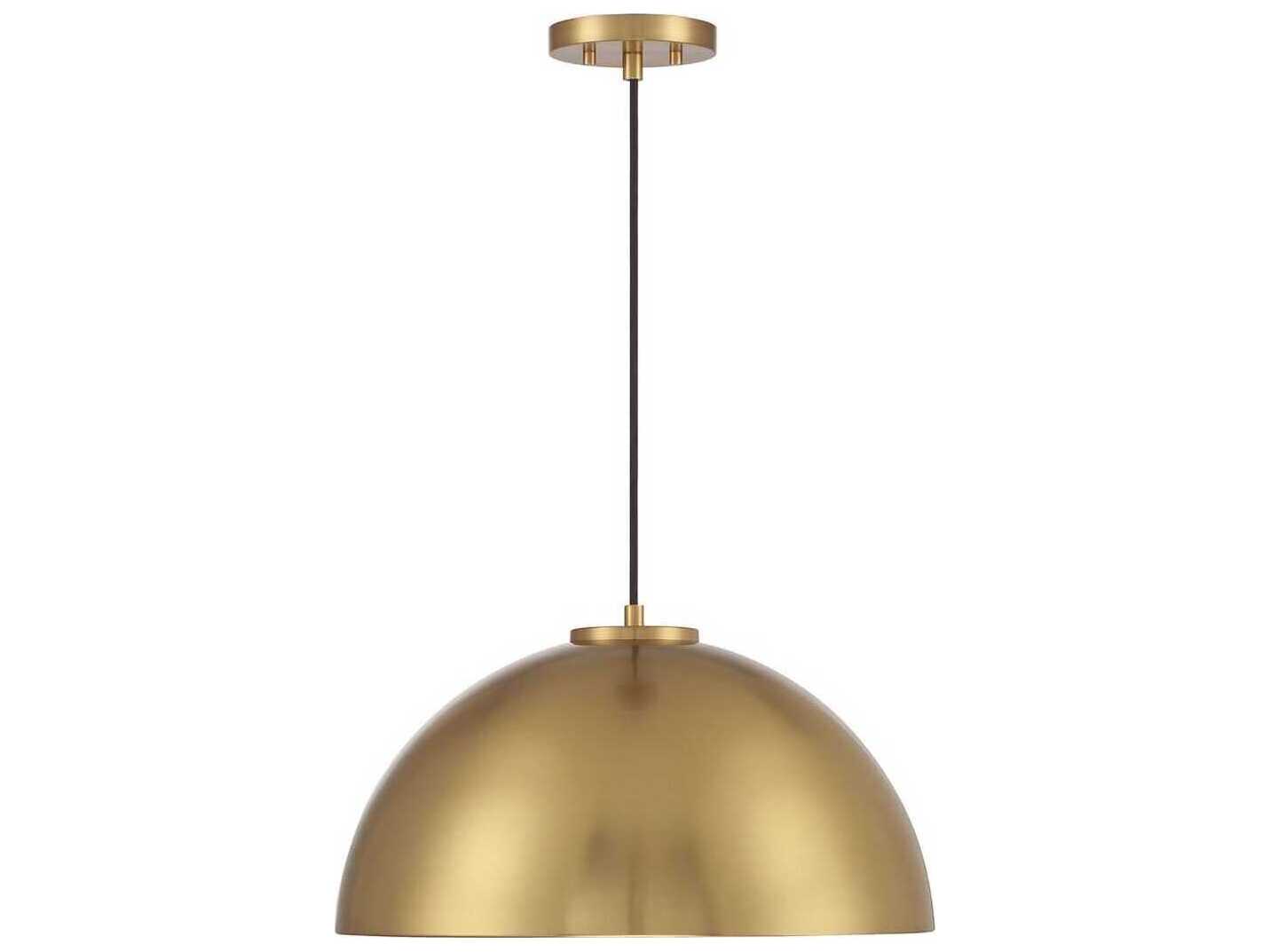 Savoy House Meridian 1-Light Natural Brass Dome Pendant