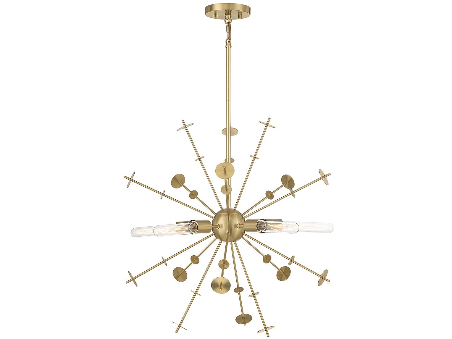 Savoy House Meridian 5-Light Natural Brass Sputnik Pendant