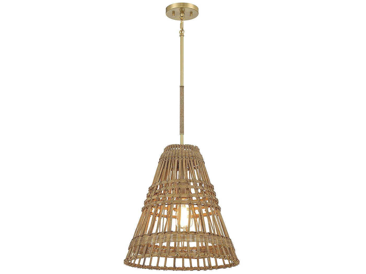 Savoy House Meridian 1-Light Natural Brass Brown Pendant