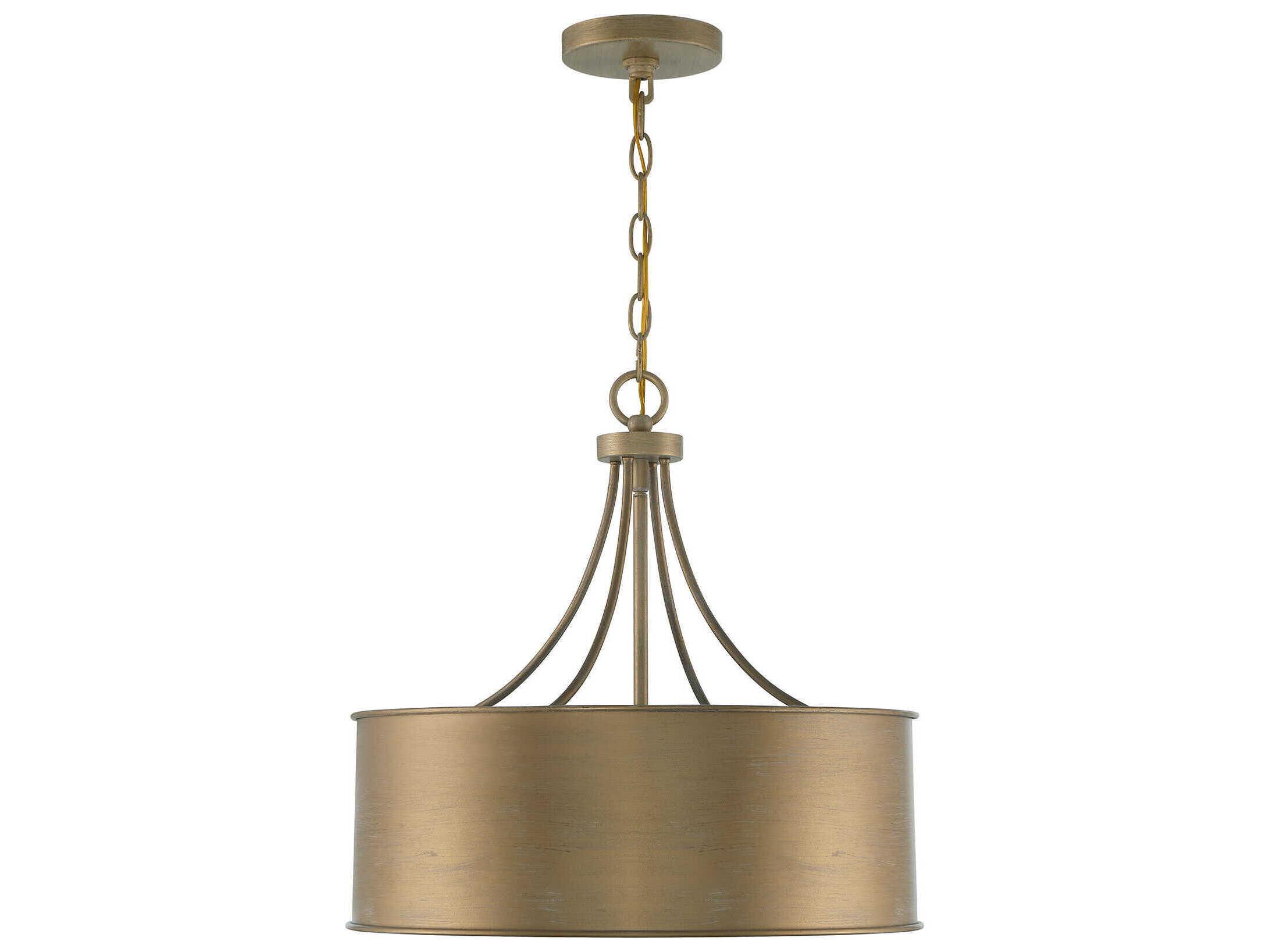 Savoy House Meridian 4-Light Brushed Gold Drum Pendant
