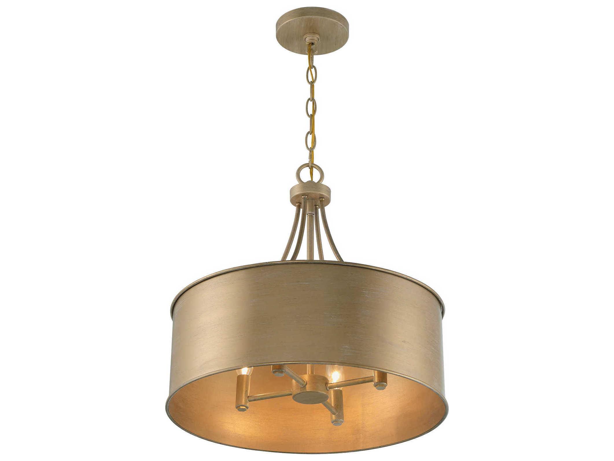 Savoy House Meridian 4-Light Brushed Gold Drum Pendant