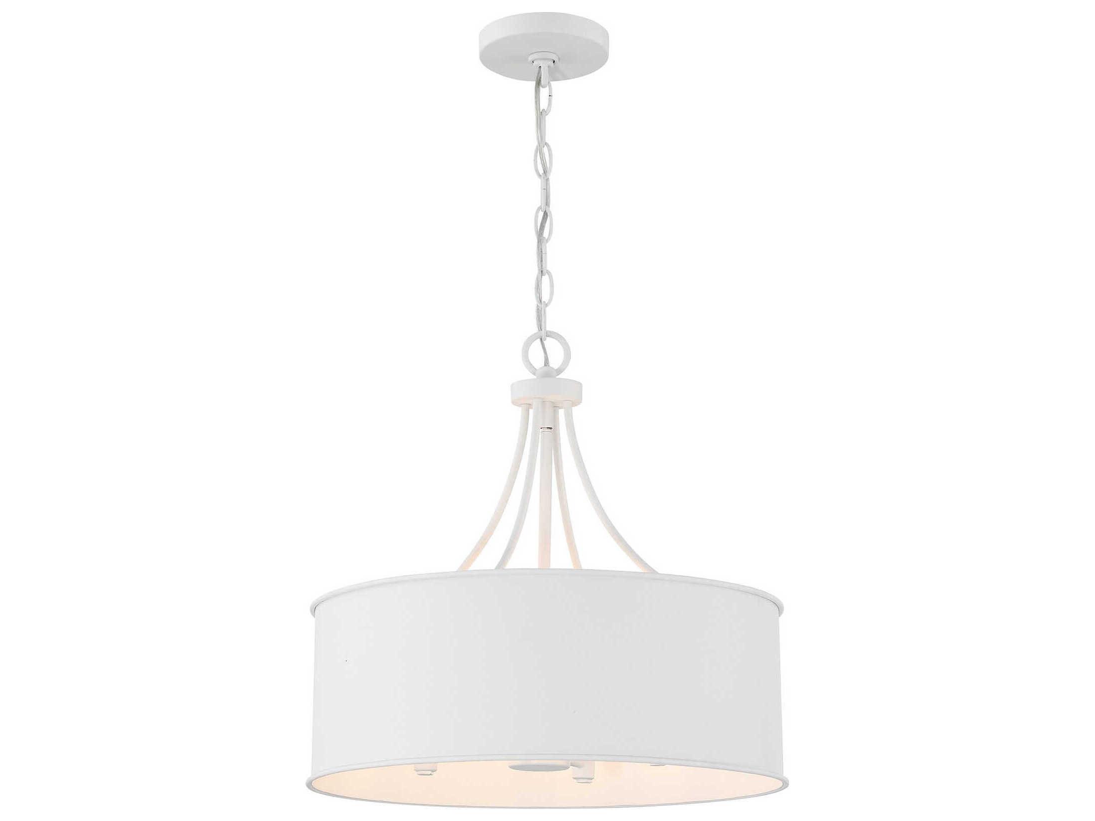 Savoy House Meridian 4-Light Bisque White Drum Pendant